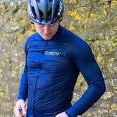 GCN Core 2.0 Long Sleeve Cycling Jersey - Navy Blue
